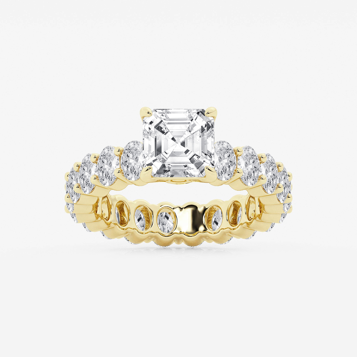 4 1/3 ctw Asscher Lab Grown Diamond Eternity Engagement Ring