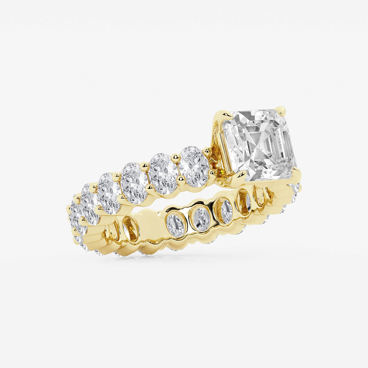 Additional Image 1 for  4 1/3 ctw Asscher Lab Grown Diamond Eternity Engagement Ring