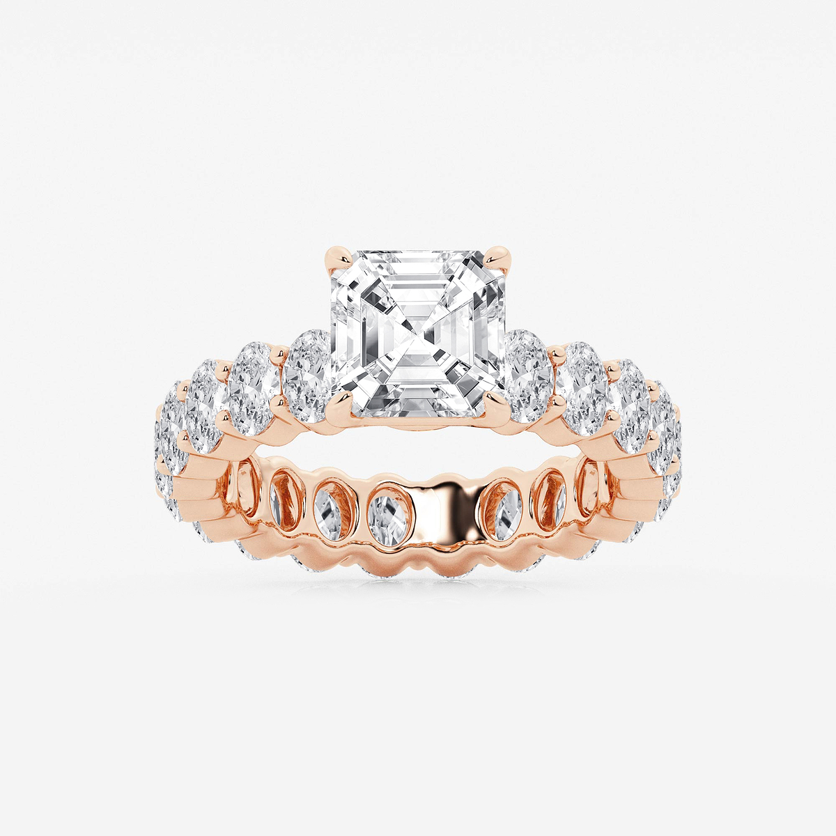 4 7/8 ctw Asscher Lab Grown Diamond Eternity Engagement Ring