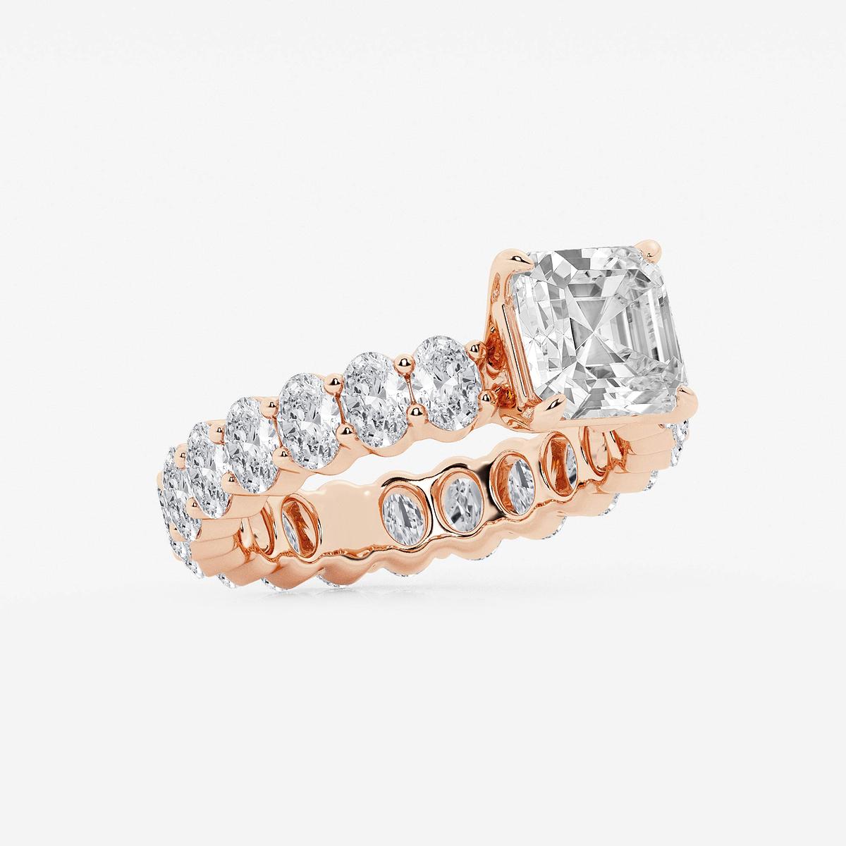 Additional Image 1 for  4 7/8 ctw Asscher Lab Grown Diamond Eternity Engagement Ring