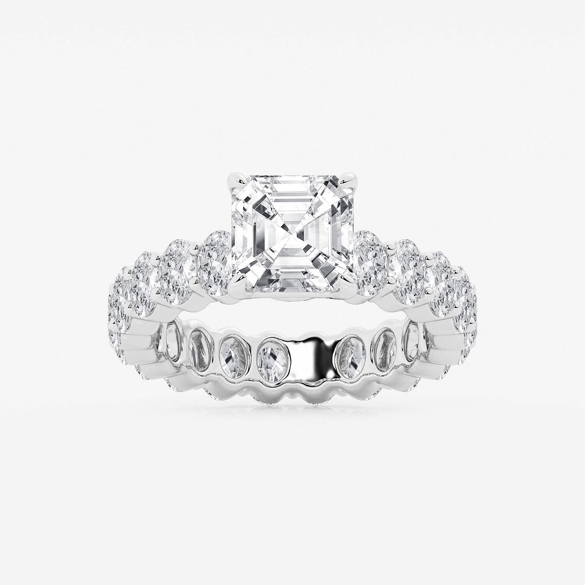 4 7/8 ctw Asscher Lab Grown Diamond Eternity Engagement Ring