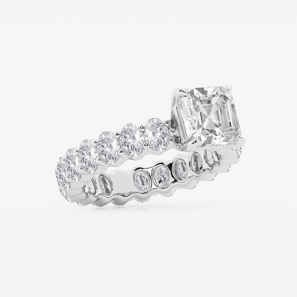 Additional Image 1 for  4 7/8 ctw Asscher Lab Grown Diamond Eternity Engagement Ring