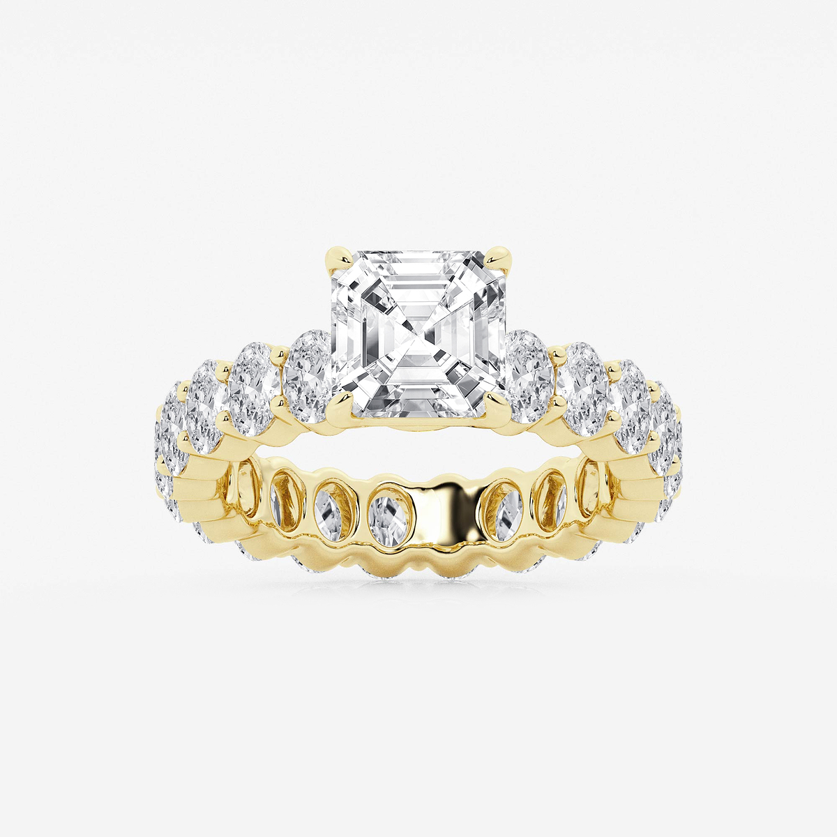 4 7/8 ctw Asscher Lab Grown Diamond Eternity Engagement Ring