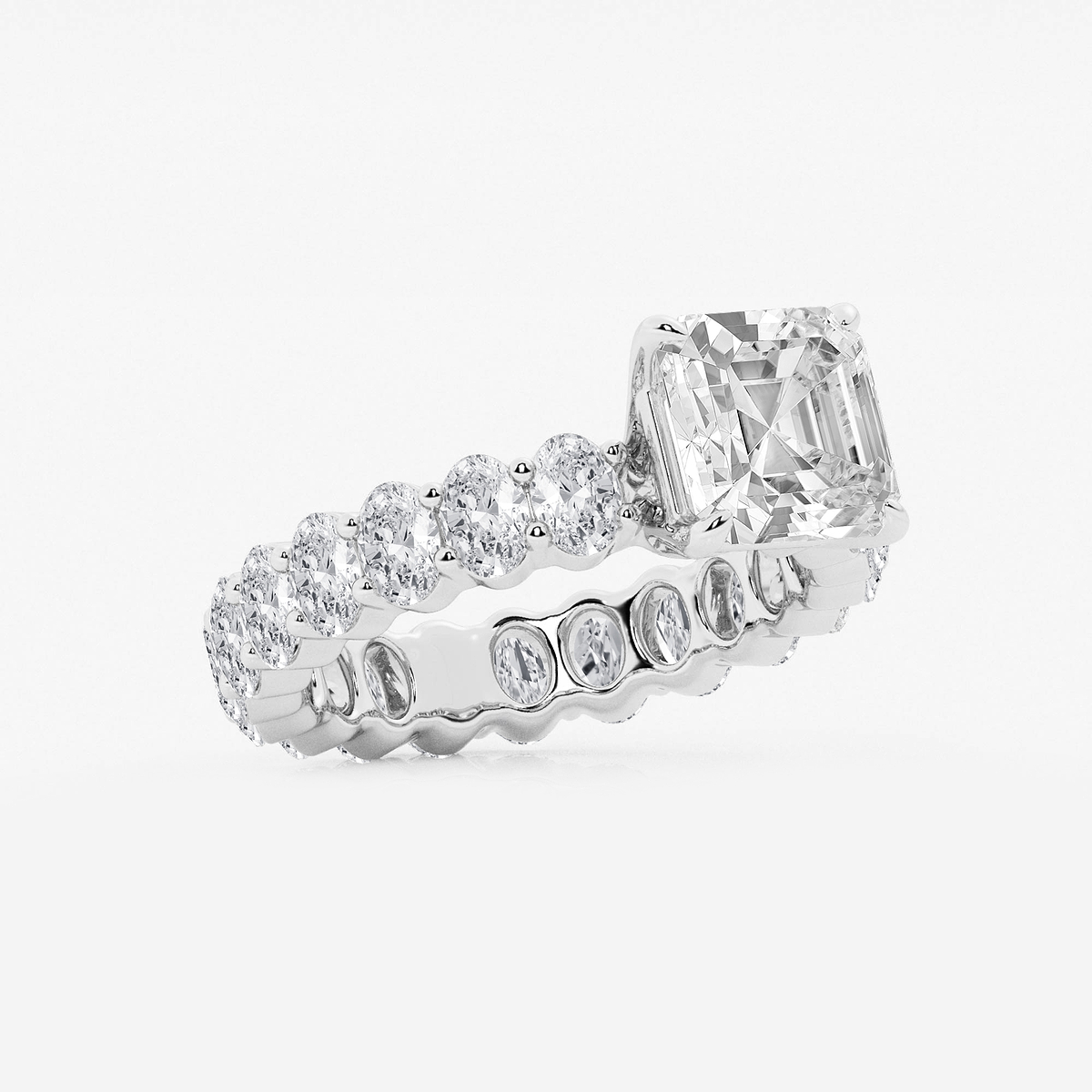 Additional Image 1 for  5 1/3 ctw Asscher Lab Grown Diamond Eternity Engagement Ring