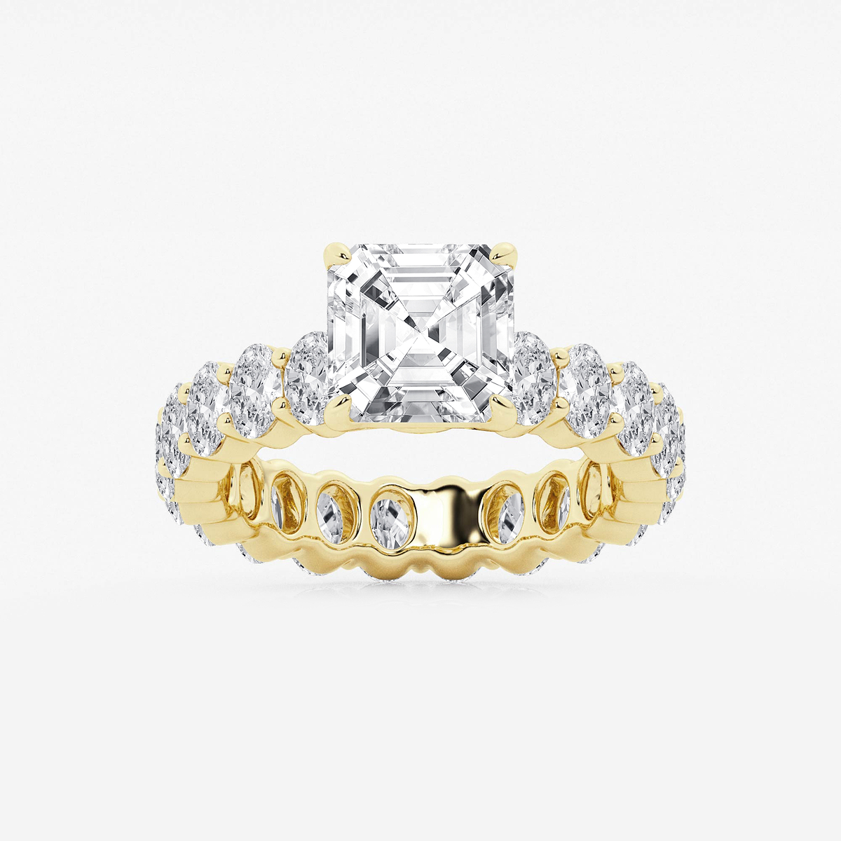 5 1/3 ctw Asscher Lab Grown Diamond Eternity Engagement Ring