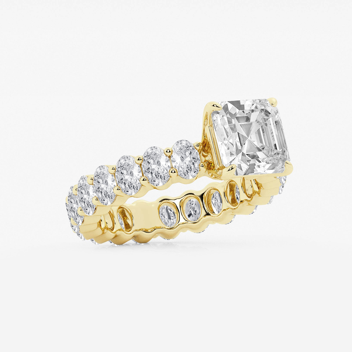 Additional Image 1 for  5 1/3 ctw Asscher Lab Grown Diamond Eternity Engagement Ring