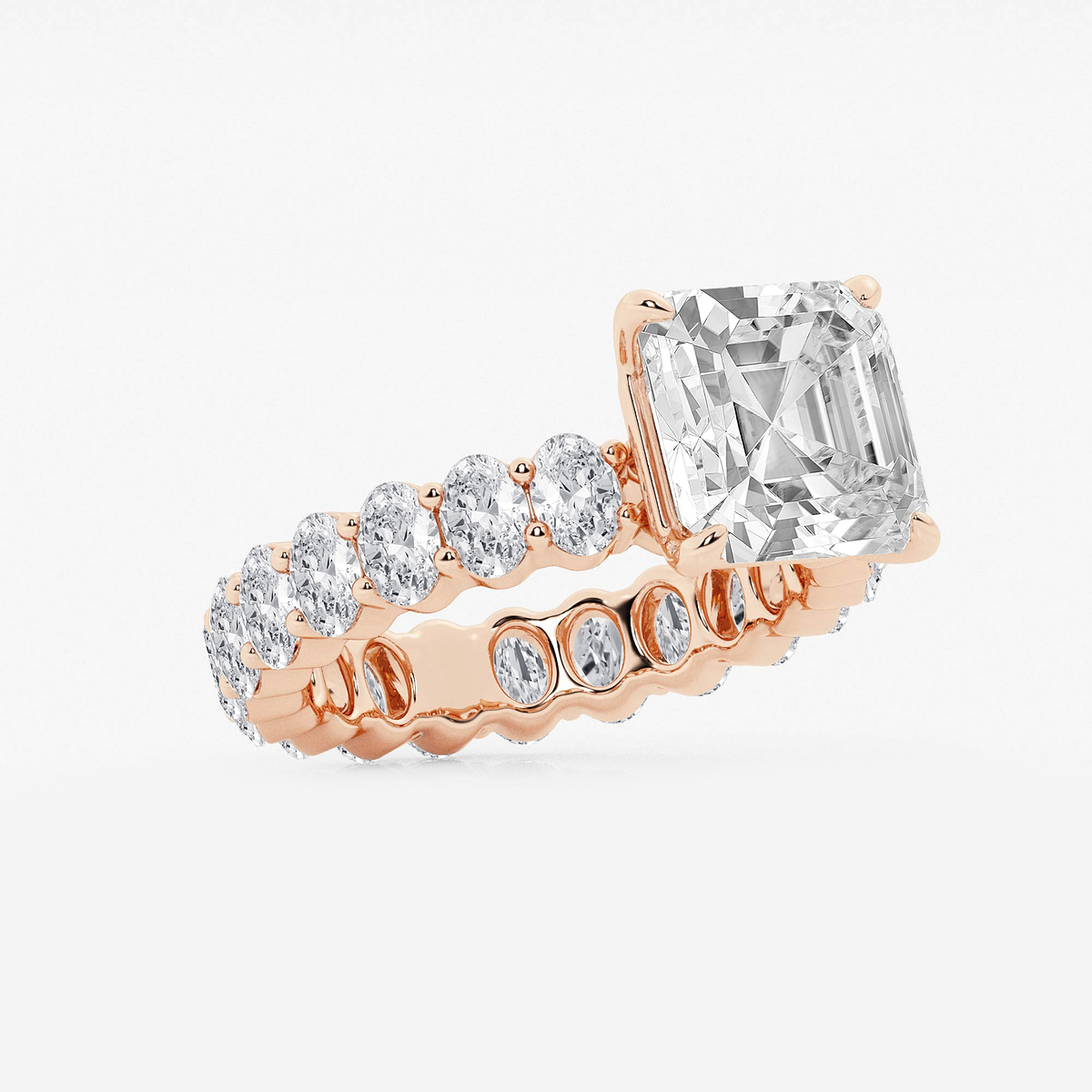 Additional Image 1 for  7 1/3 ctw Asscher Lab Grown Diamond Eternity Engagement Ring