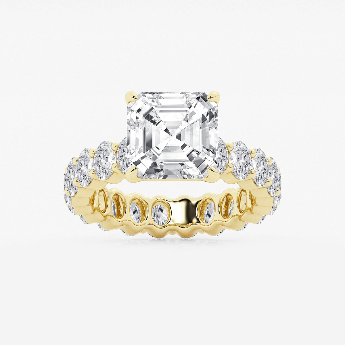 7 1/3 ctw Asscher Lab Grown Diamond Eternity Engagement Ring