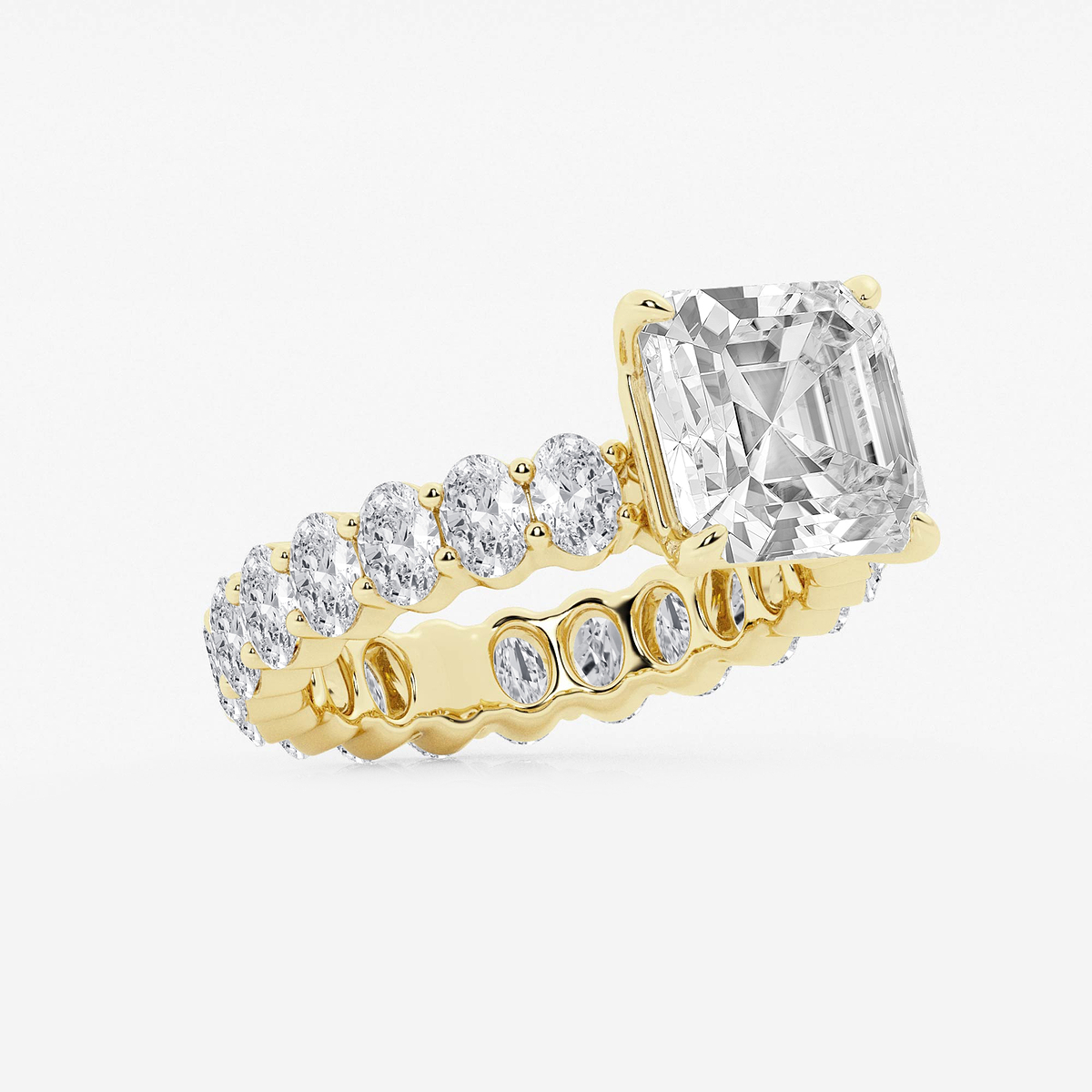 Additional Image 1 for  7 1/3 ctw Asscher Lab Grown Diamond Eternity Engagement Ring
