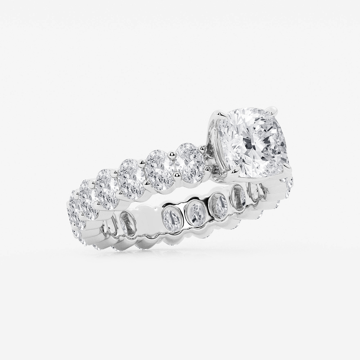 Additional Image 1 for  4 1/3 ctw Cushion Lab Grown Diamond Eternity Engagement Ring