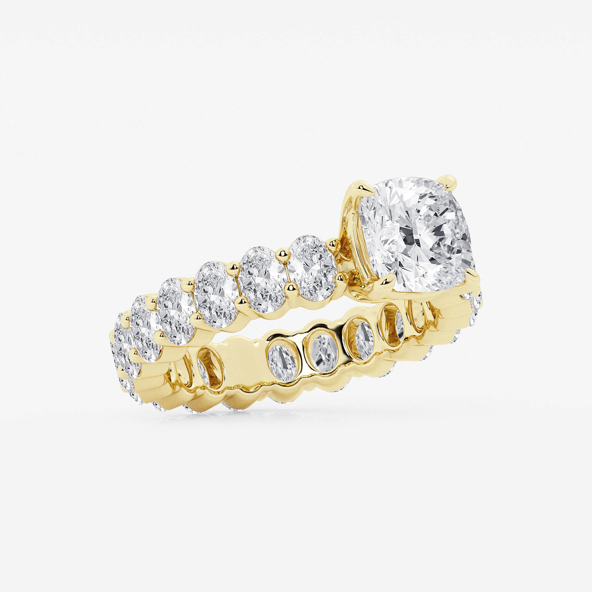 Additional Image 1 for  4 1/3 ctw Cushion Lab Grown Diamond Eternity Engagement Ring