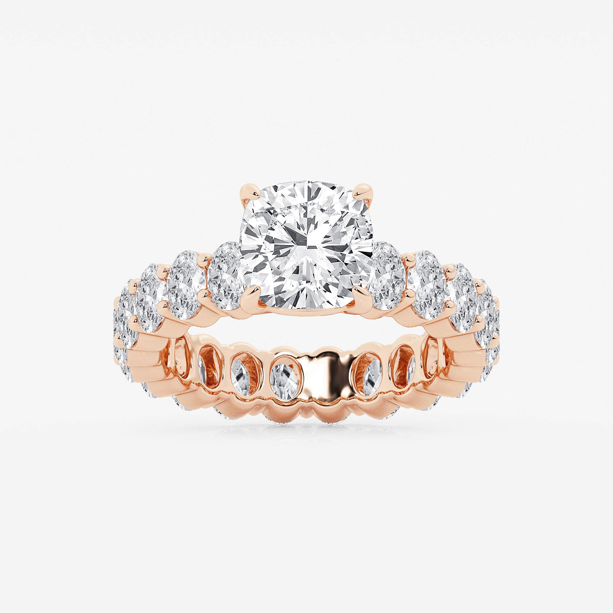 4 7/8 ctw Cushion Lab Grown Diamond Eternity Engagement Ring