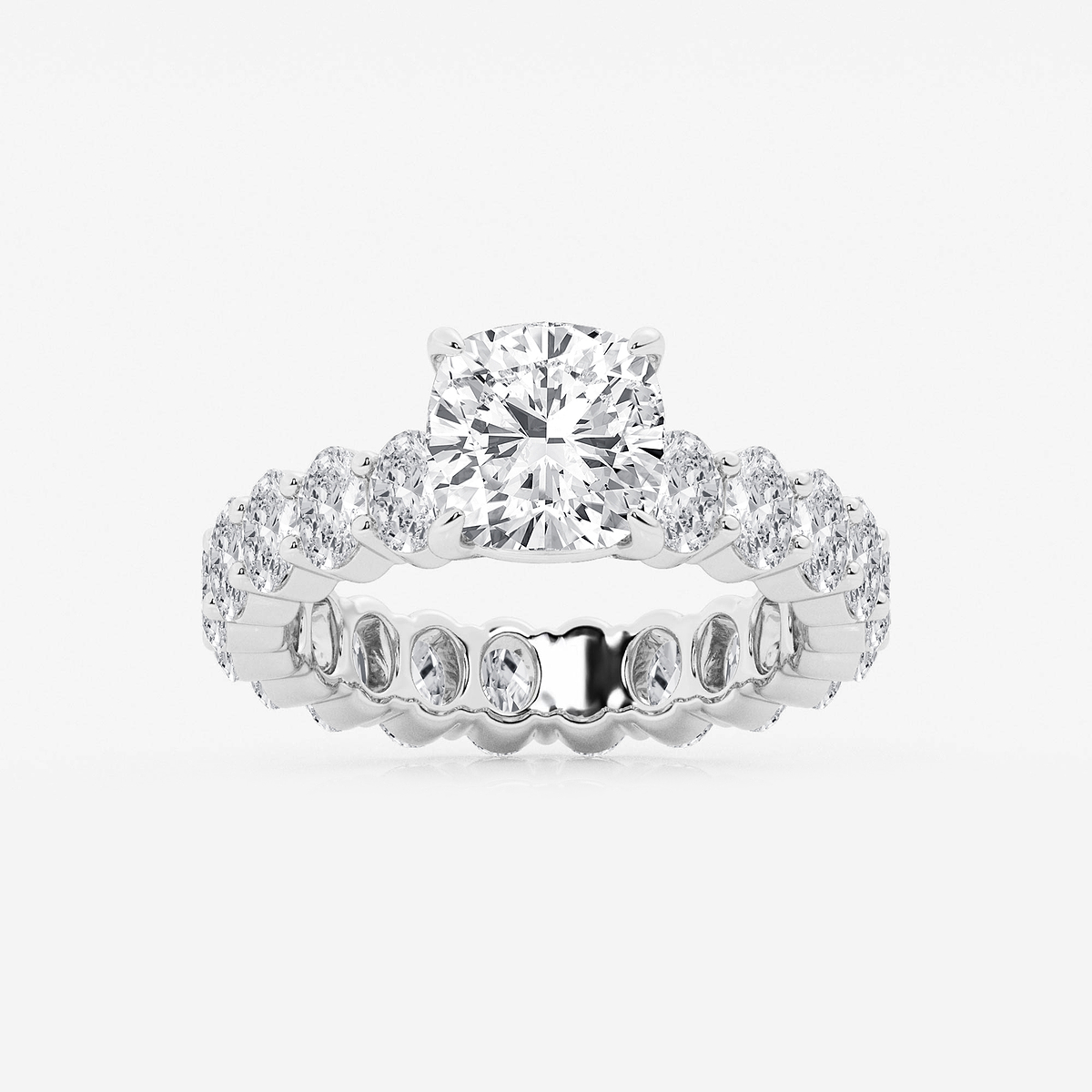 4 7/8 ctw Cushion Lab Grown Diamond Eternity Engagement Ring
