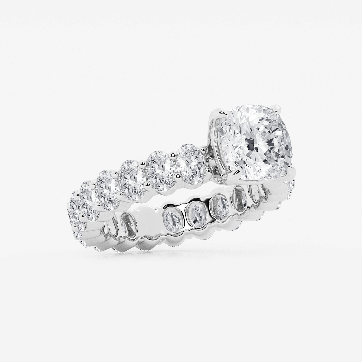 Additional Image 1 for  4 7/8 ctw Cushion Lab Grown Diamond Eternity Engagement Ring