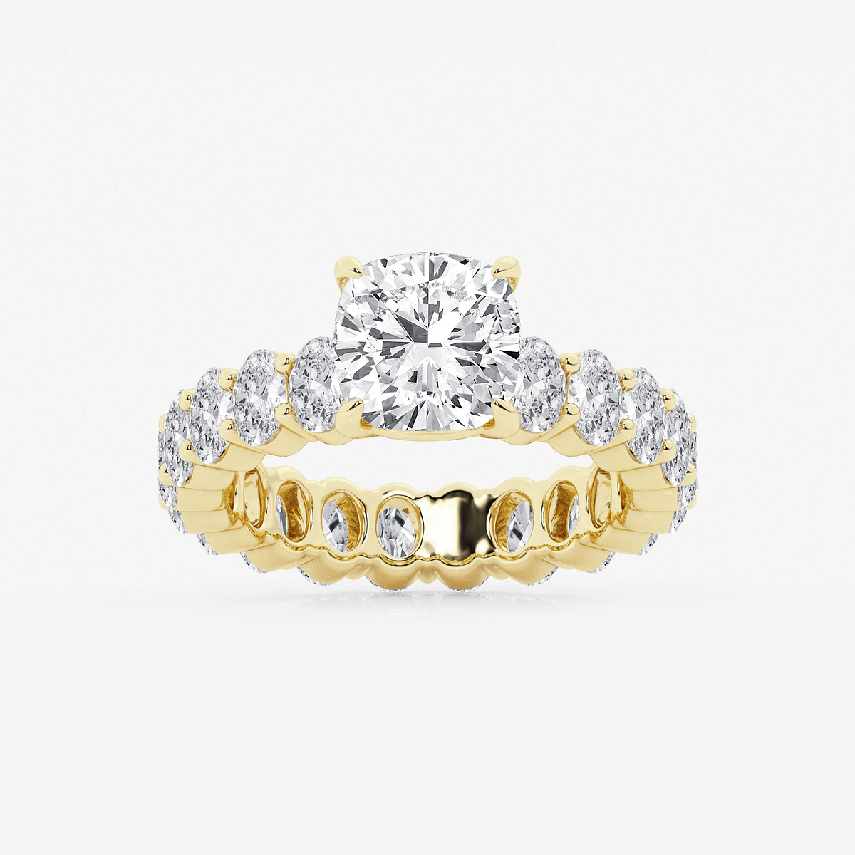 4 7/8 ctw Cushion Lab Grown Diamond Eternity Engagement Ring