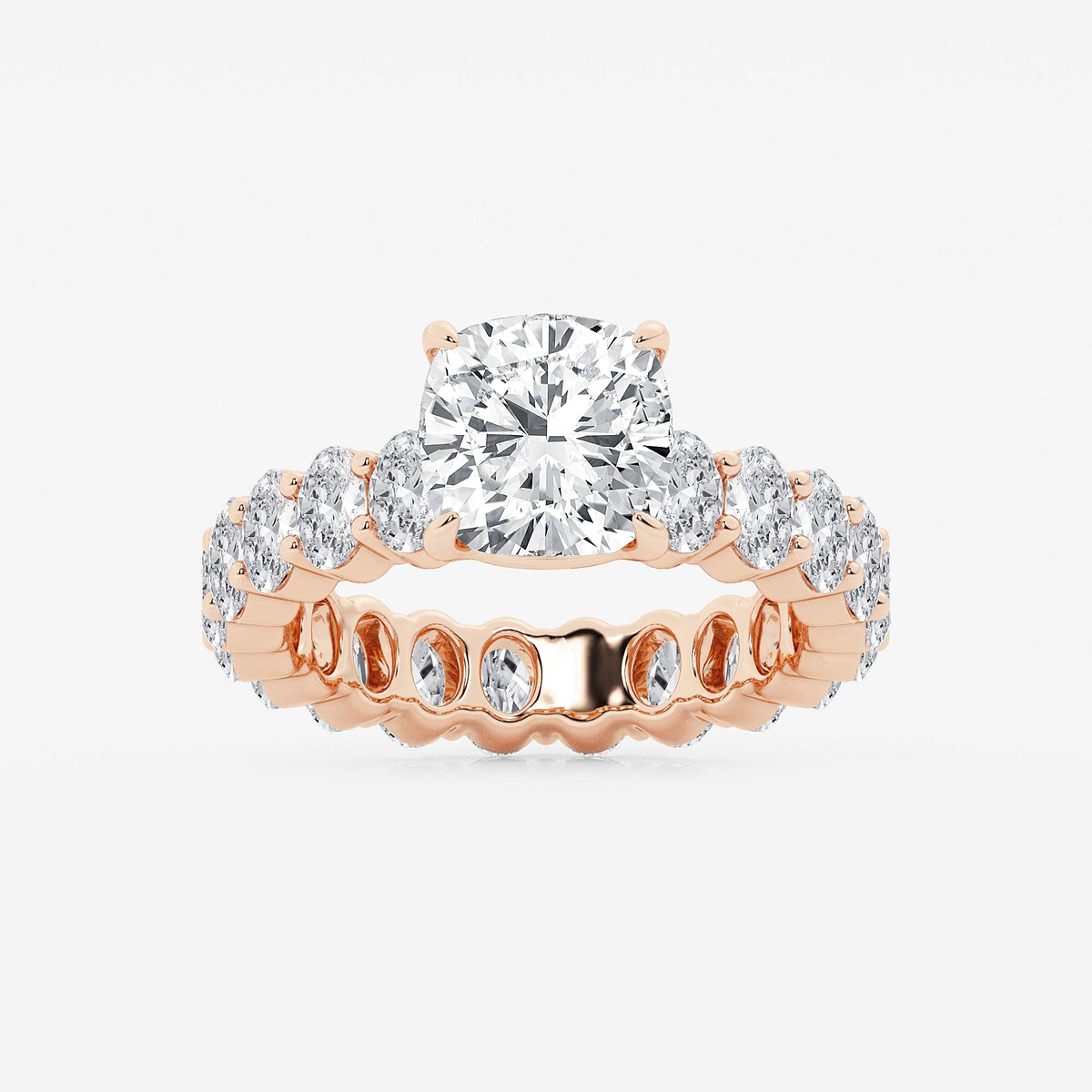 5 1/3 ctw Cushion Lab Grown Diamond Eternity Engagement Ring