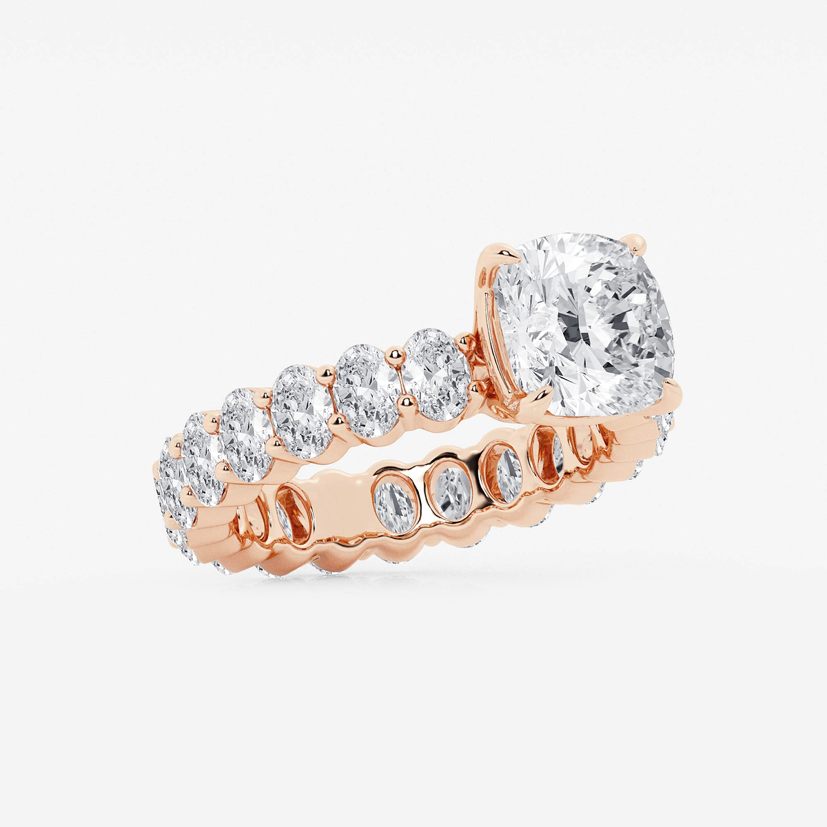 Additional Image 1 for  5 1/3 ctw Cushion Lab Grown Diamond Eternity Engagement Ring