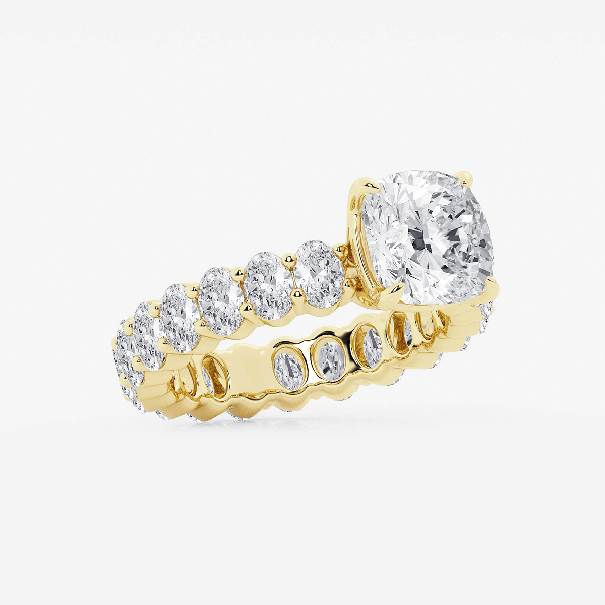 Additional Image 1 for  5 1/3 ctw Cushion Lab Grown Diamond Eternity Engagement Ring