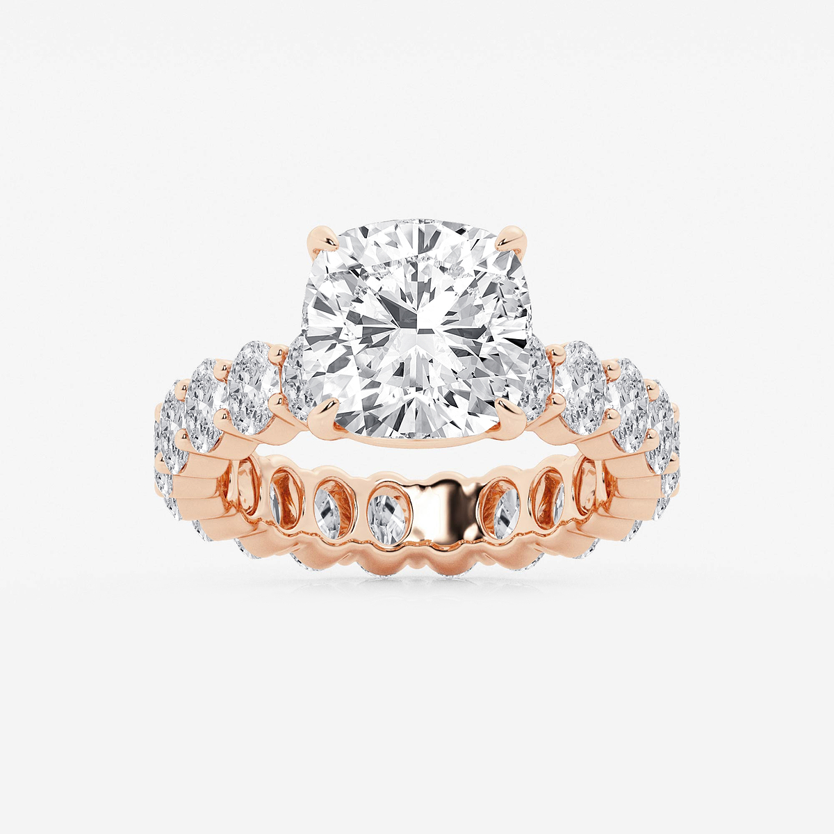 7 1/3 ctw Cushion Lab Grown Diamond Eternity Engagement Ring