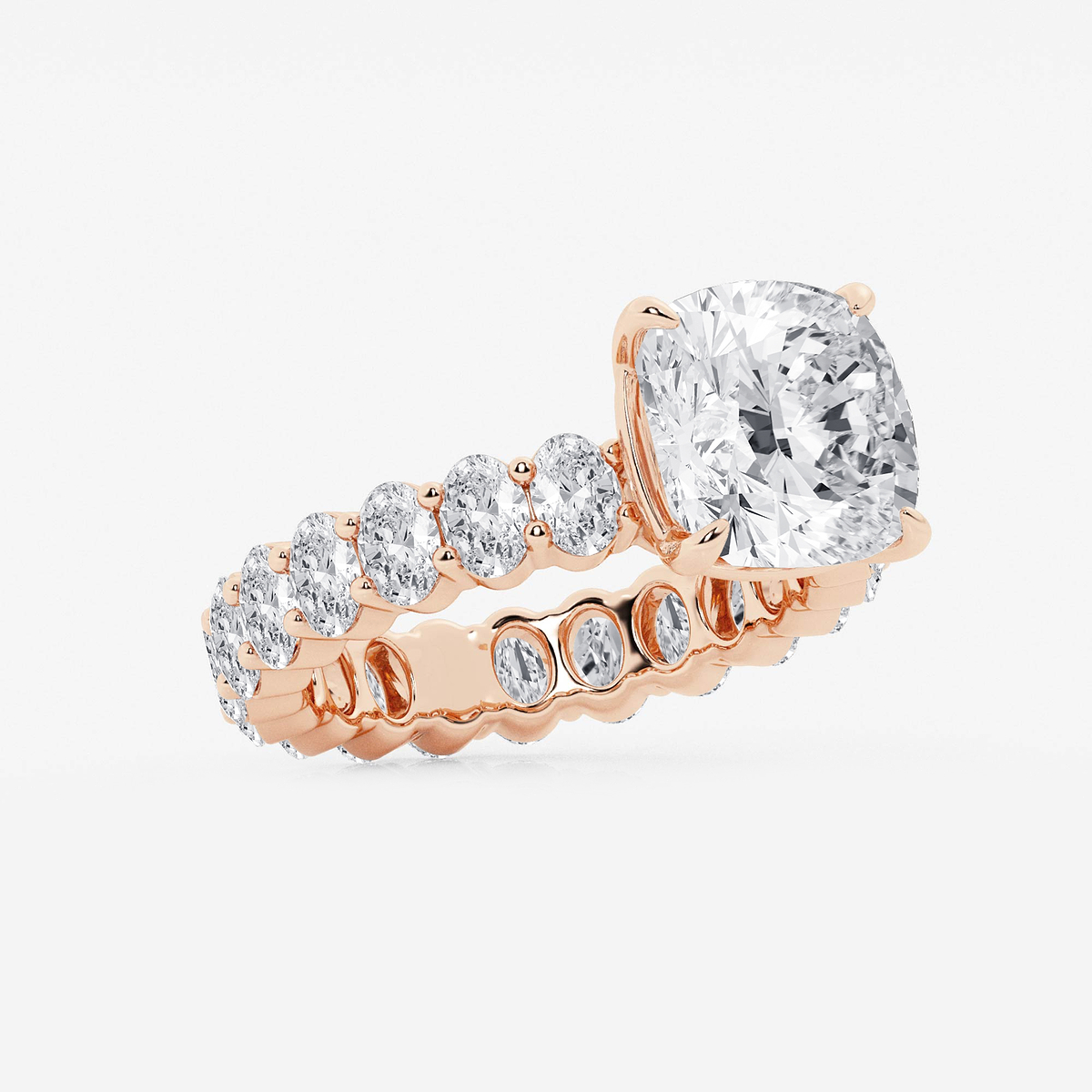 Additional Image 1 for  7 1/3 ctw Cushion Lab Grown Diamond Eternity Engagement Ring