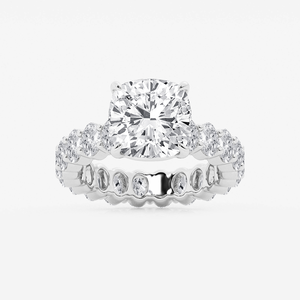 7 1/3 ctw Cushion Lab Grown Diamond Eternity Engagement Ring