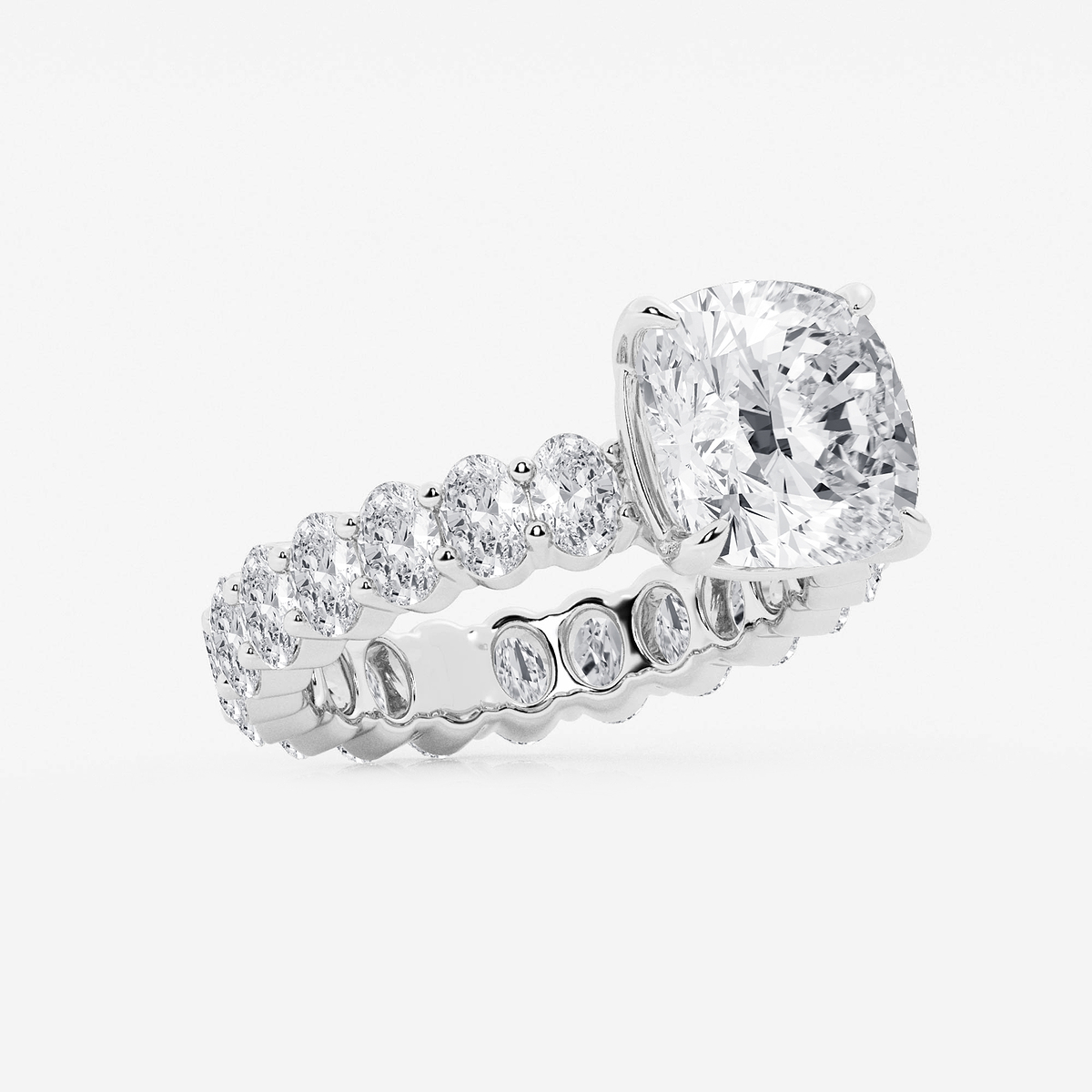 Additional Image 1 for  7 1/3 ctw Cushion Lab Grown Diamond Eternity Engagement Ring