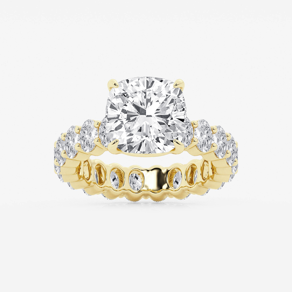 7 1/3 ctw Cushion Lab Grown Diamond Eternity Engagement Ring