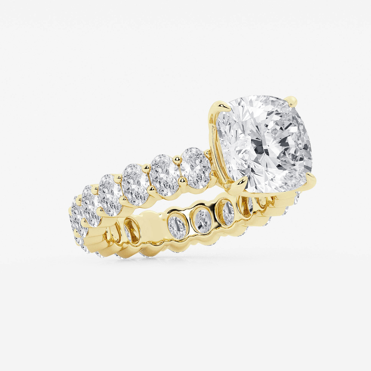 Additional Image 1 for  7 1/3 ctw Cushion Lab Grown Diamond Eternity Engagement Ring