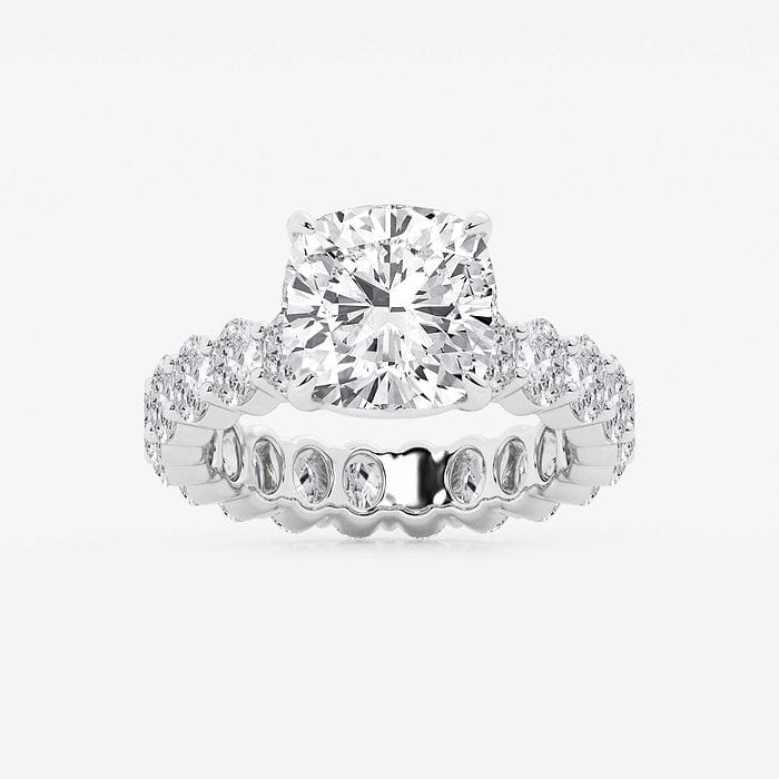 7 1/3 ctw Cushion Lab Grown Diamond Eternity Engagement Ring