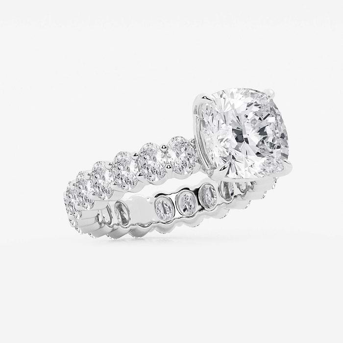 7 1/3 ctw Cushion Lab Grown Diamond Eternity Engagement Ring