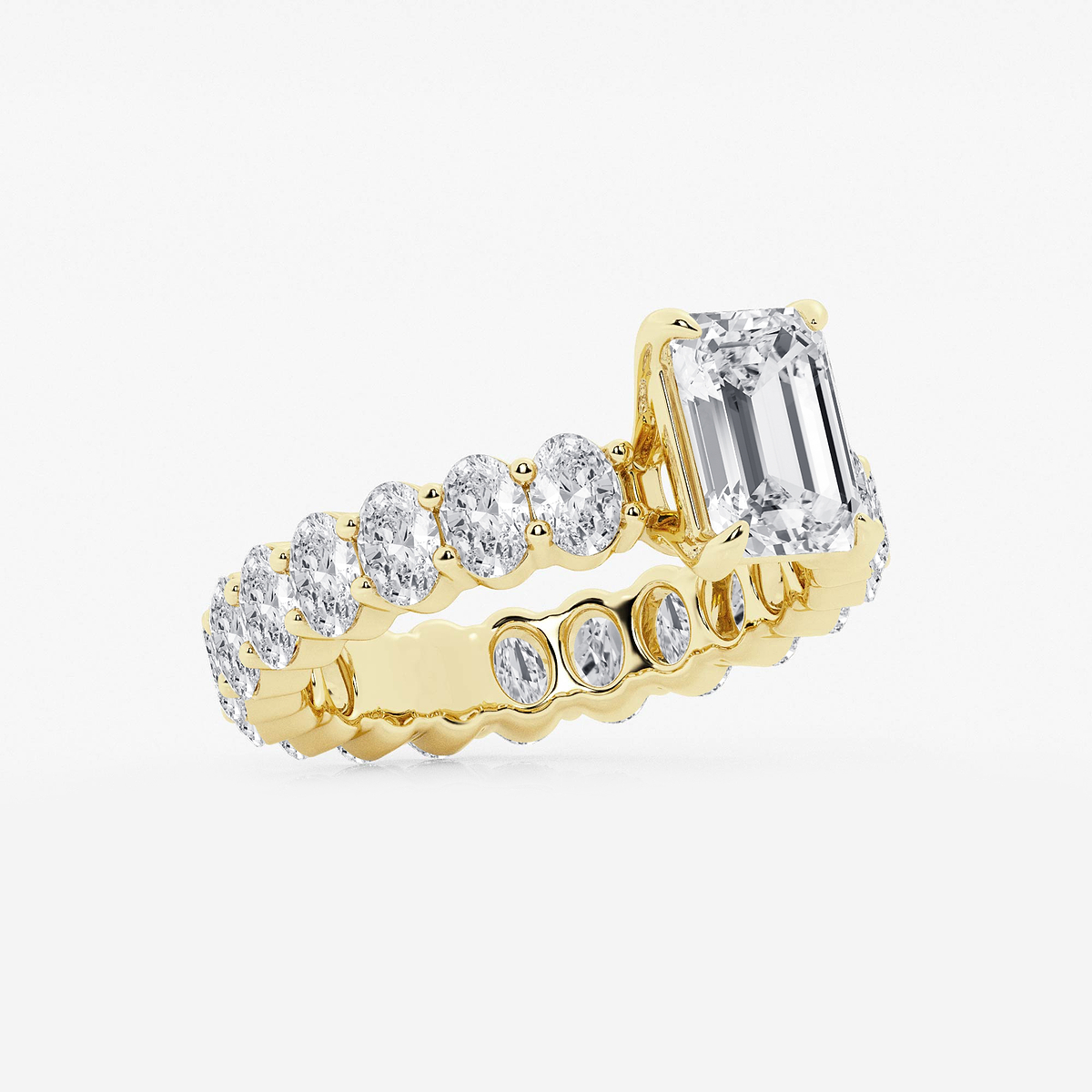 Additional Image 1 for  4 1/3 ctw Emerald Lab Grown Diamond Eternity Engagement Ring