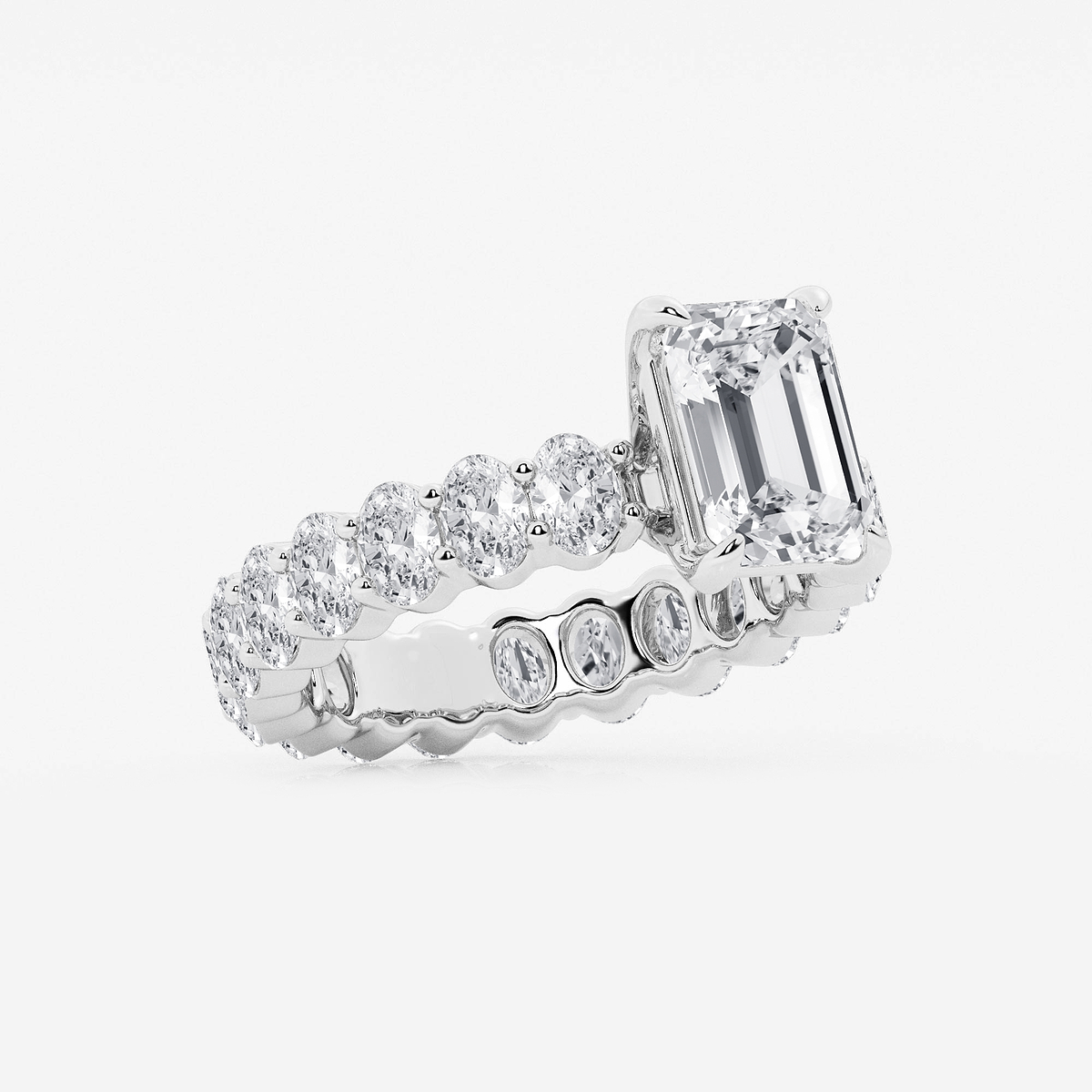 Additional Image 1 for  4 7/8 ctw Emerald Lab Grown Diamond Eternity Engagement Ring