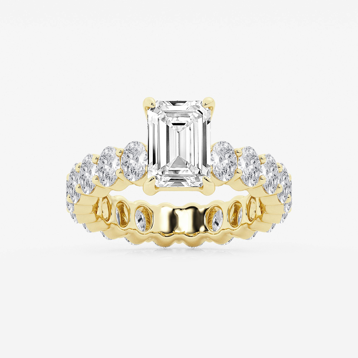 4 7/8 ctw Emerald Lab Grown Diamond Eternity Engagement Ring
