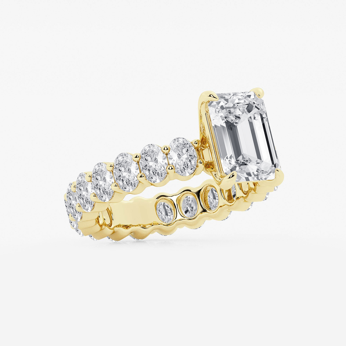 Additional Image 1 for  5 1/3 ctw Emerald Lab Grown Diamond Eternity Engagement Ring