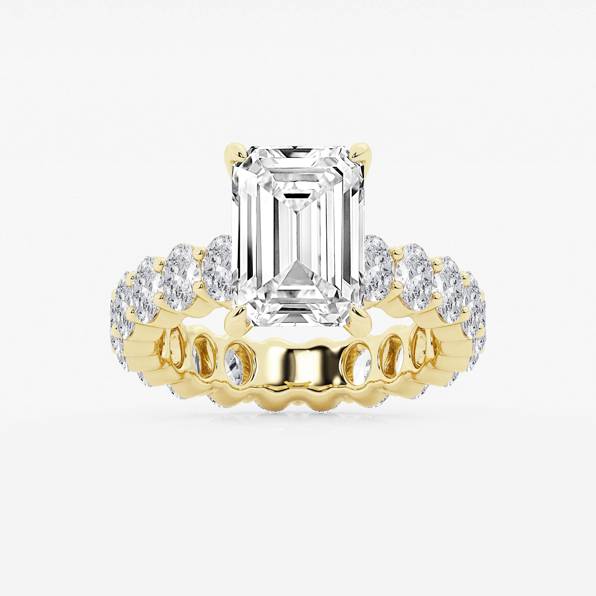7 1/3 ctw Emerald Lab Grown Diamond Eternity Engagement Ring