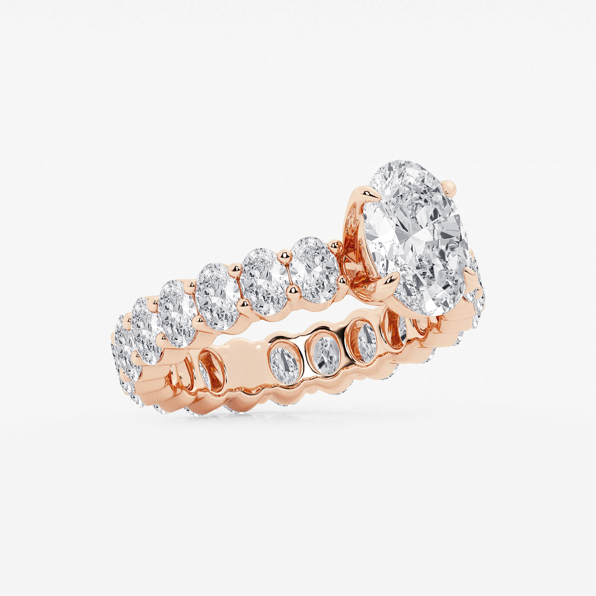 Additional Image 1 for  4 1/3 ctw Oval Lab Grown Diamond Eternity Engagement Ring