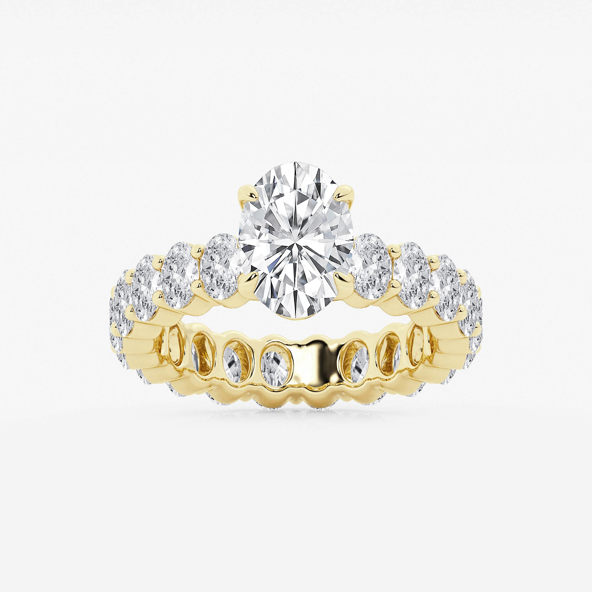 4 1/3 ctw Oval Lab Grown Diamond Eternity Engagement Ring