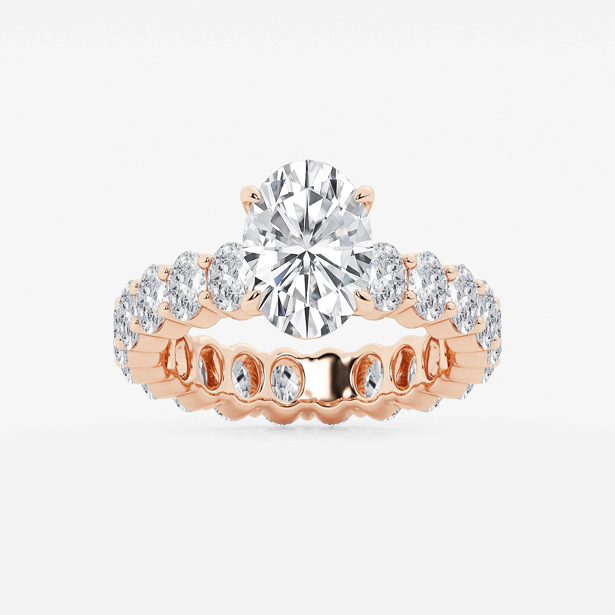 4 7/8 ctw Oval Lab Grown Diamond Eternity Engagement Ring