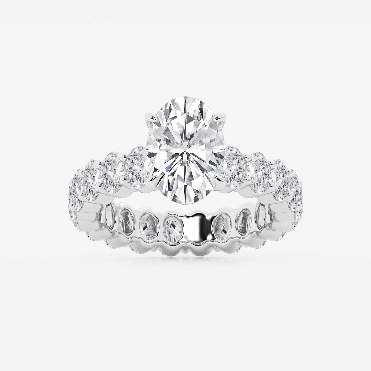4 7/8 ctw Oval Lab Grown Diamond Eternity Engagement Ring