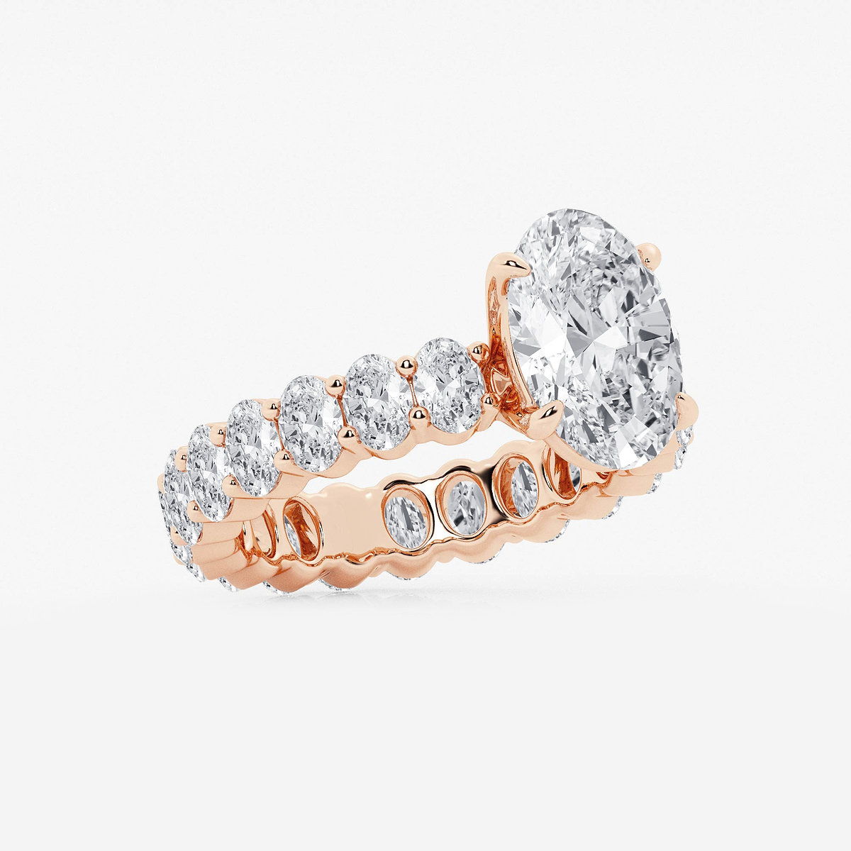 Additional Image 1 for  5 1/3 ctw Oval Lab Grown Diamond Eternity Engagement Ring
