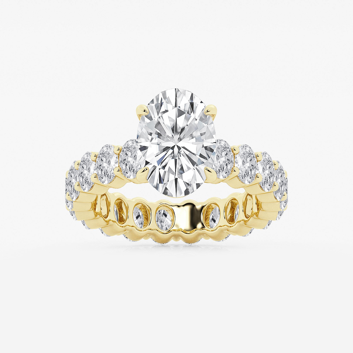 5 1/3 ctw Oval Lab Grown Diamond Eternity Engagement Ring
