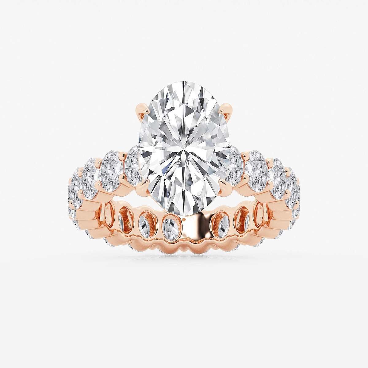 7 1/3 ctw Oval Lab Grown Diamond Eternity Engagement Ring