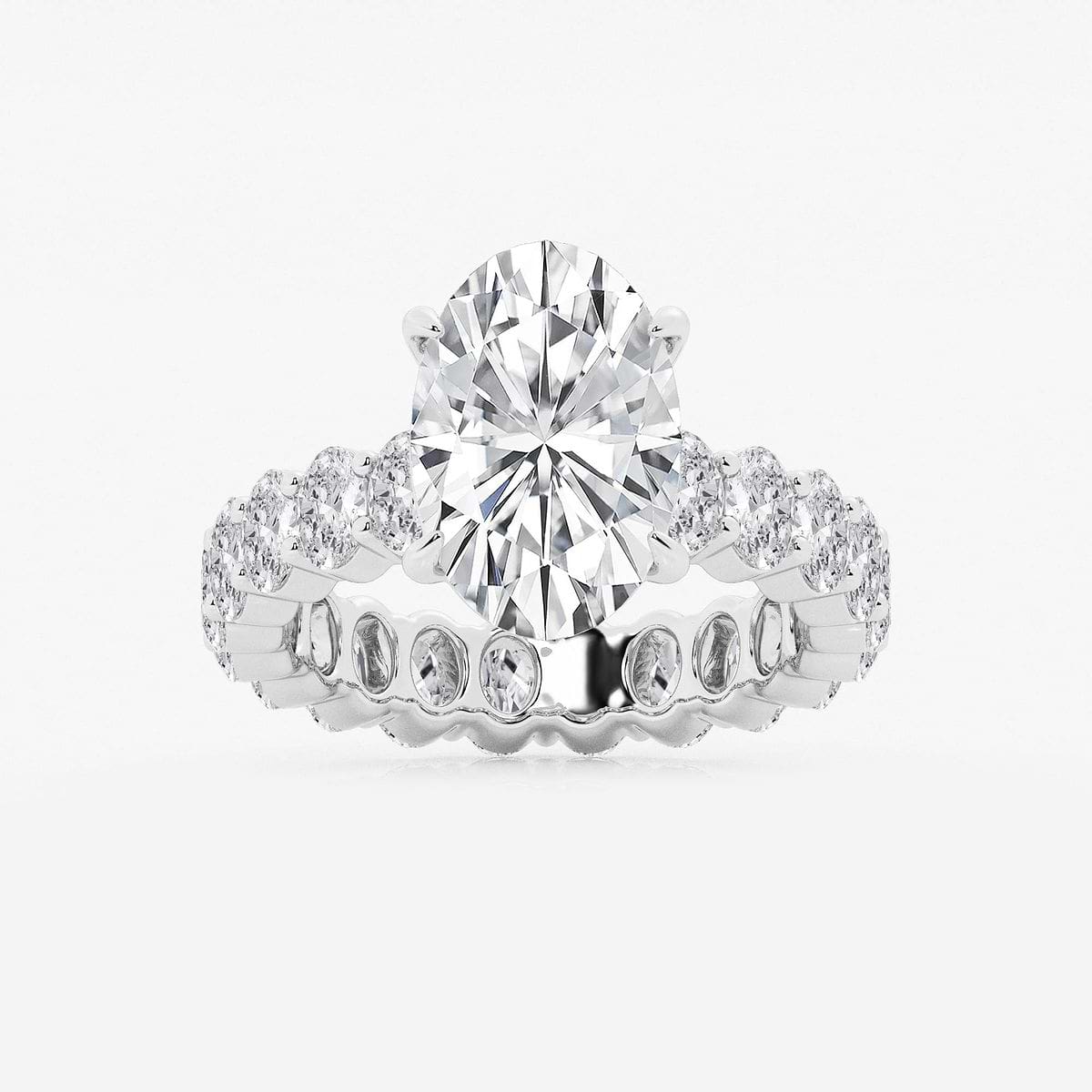 7 1/3 ctw Oval Lab Grown Diamond Eternity Engagement Ring Platinum, D, VVS
