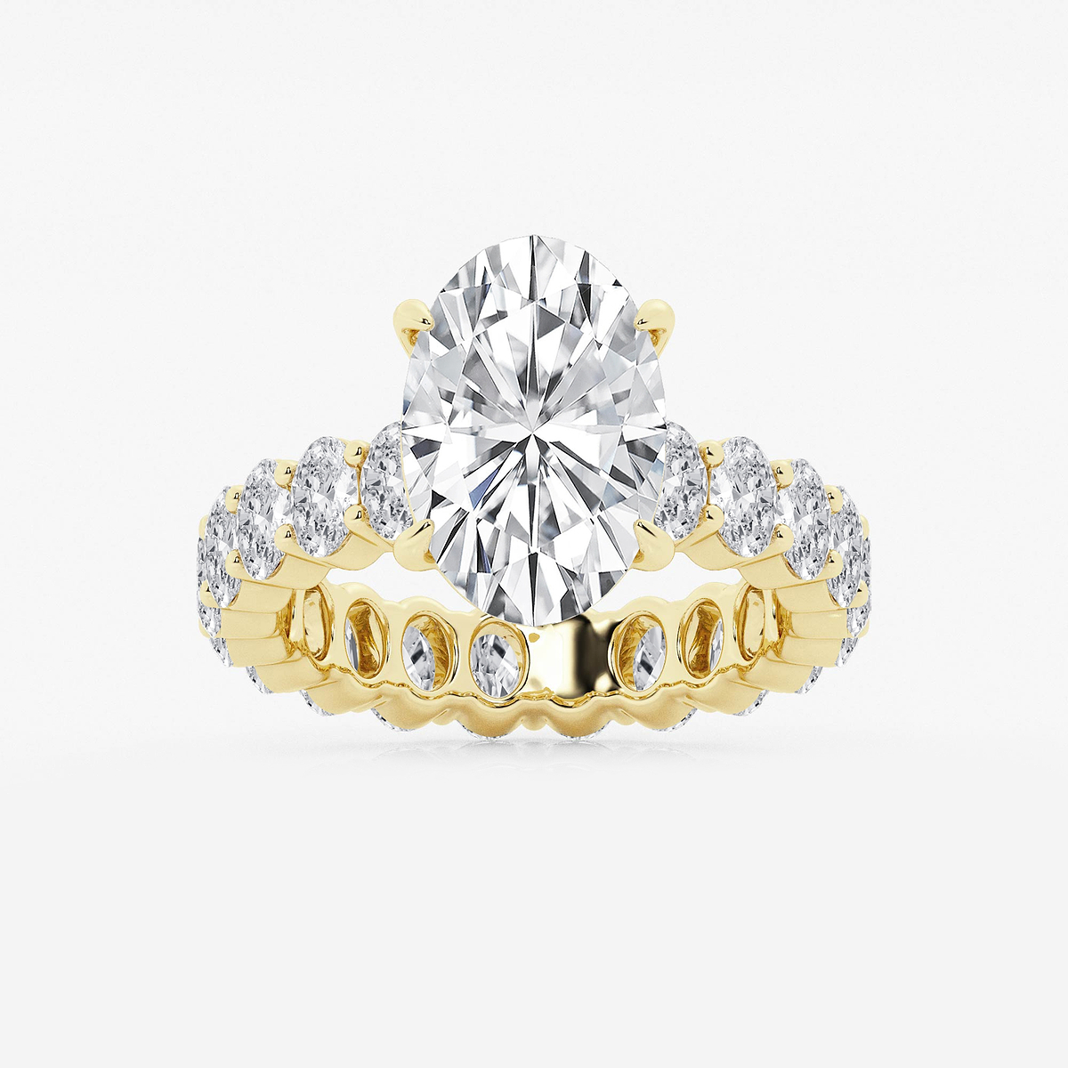 7 1/3 ctw Oval Lab Grown Diamond Eternity Engagement Ring