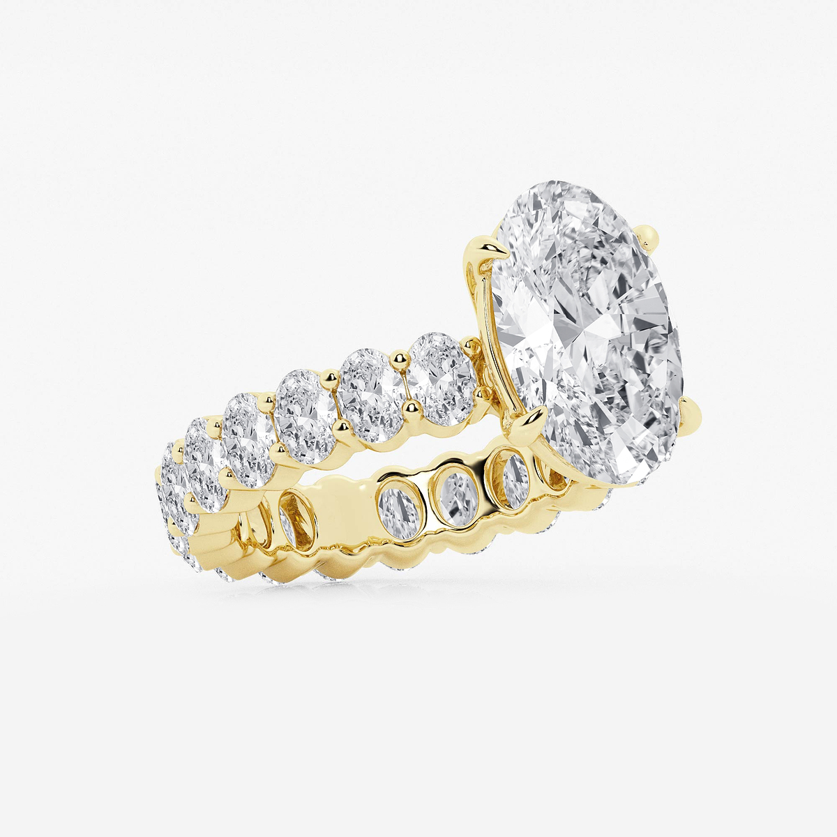 Additional Image 1 for  7 1/3 ctw Oval Lab Grown Diamond Eternity Engagement Ring