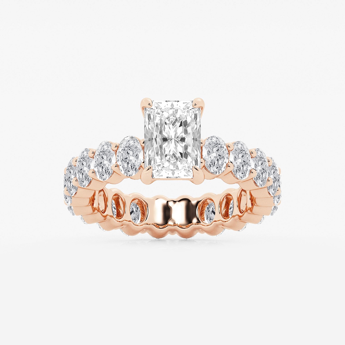 4 1/3 ctw Radiant Lab Grown Diamond Eternity Engagement Ring