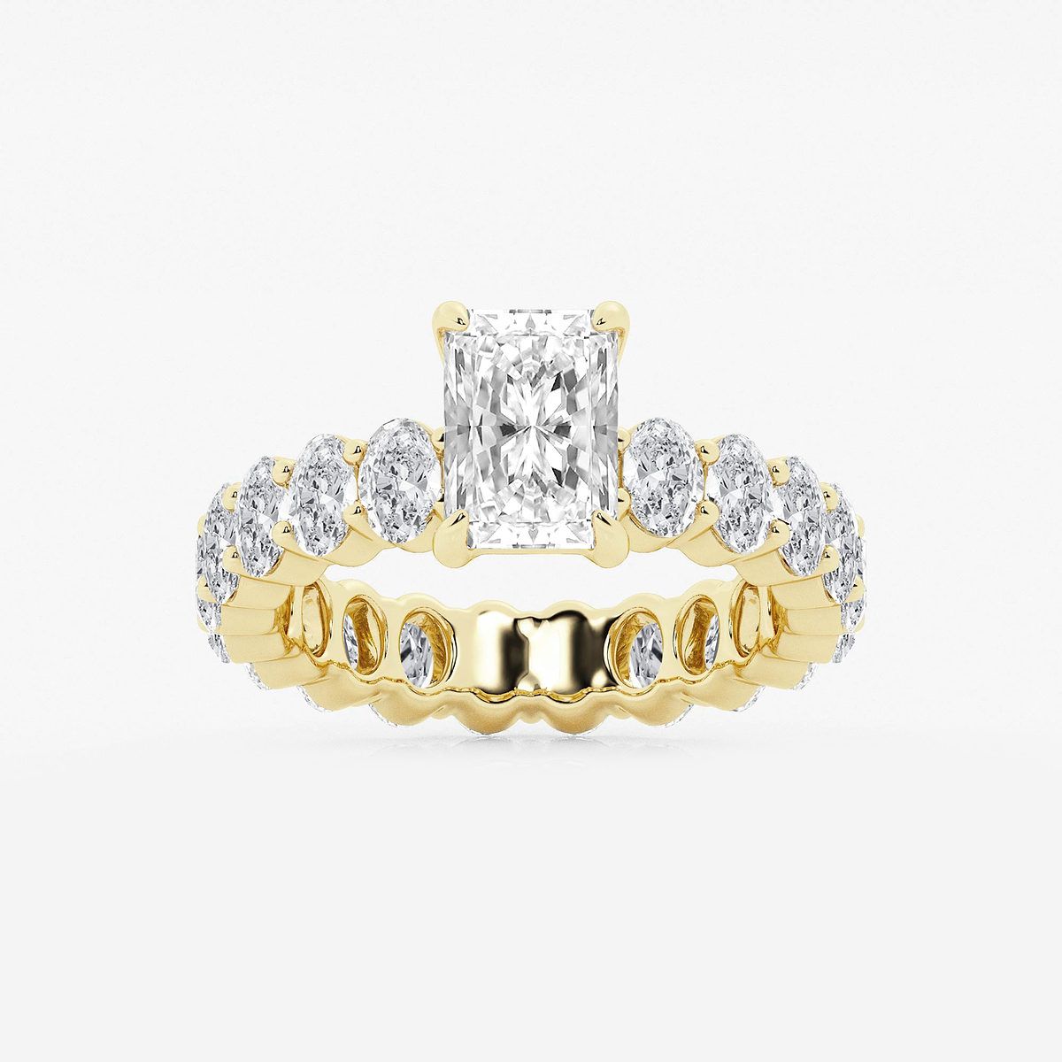 4 1/3 ctw Radiant Lab Grown Diamond Eternity Engagement Ring