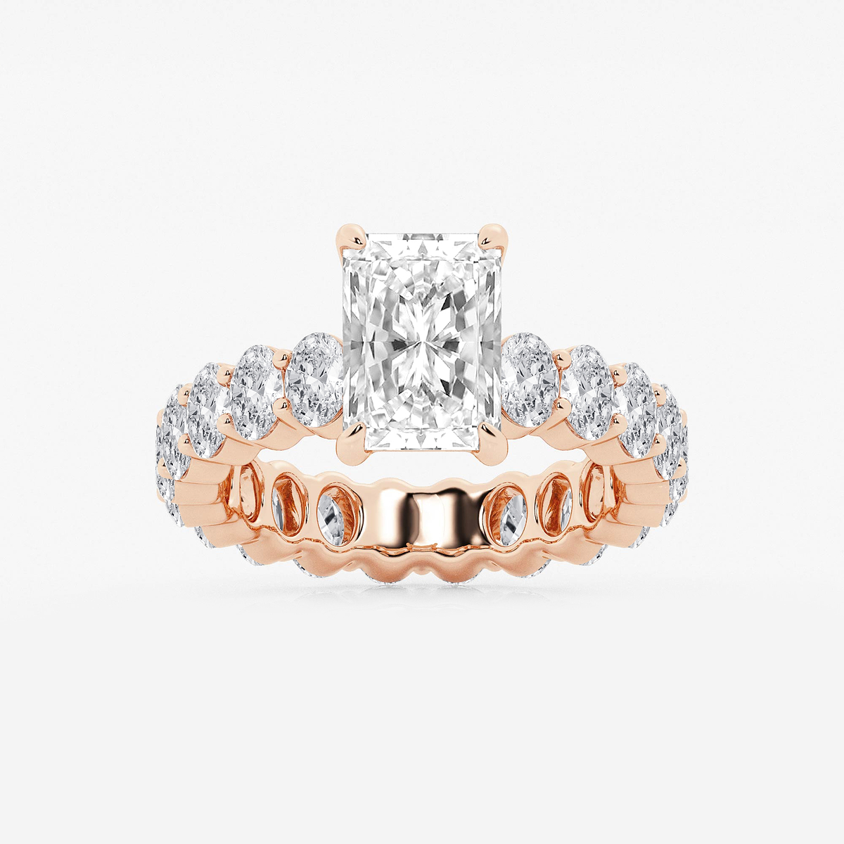 5 1/3 ctw Radiant Lab Grown Diamond Eternity Engagement Ring
