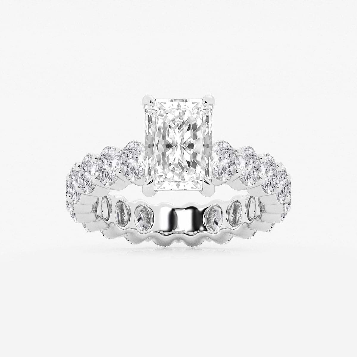 5 1/3 ctw Radiant Lab Grown Diamond Eternity Engagement Ring Platinum, FG, VS2+