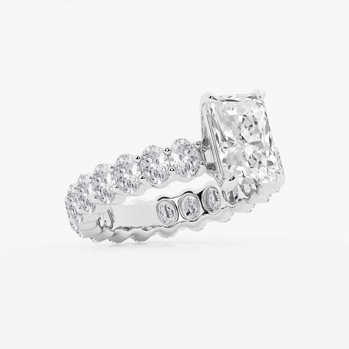 5 1/3 ctw Radiant Lab Grown Diamond Eternity Engagement Ring Platinum, FG, VS2+